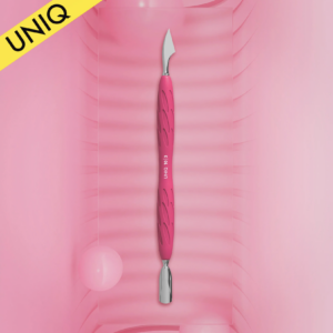Manicure Pusher With Silicone Handle Gummy UNIQ 10 TYPE 3 (Narrow Rounded Pusher + Hatchet)